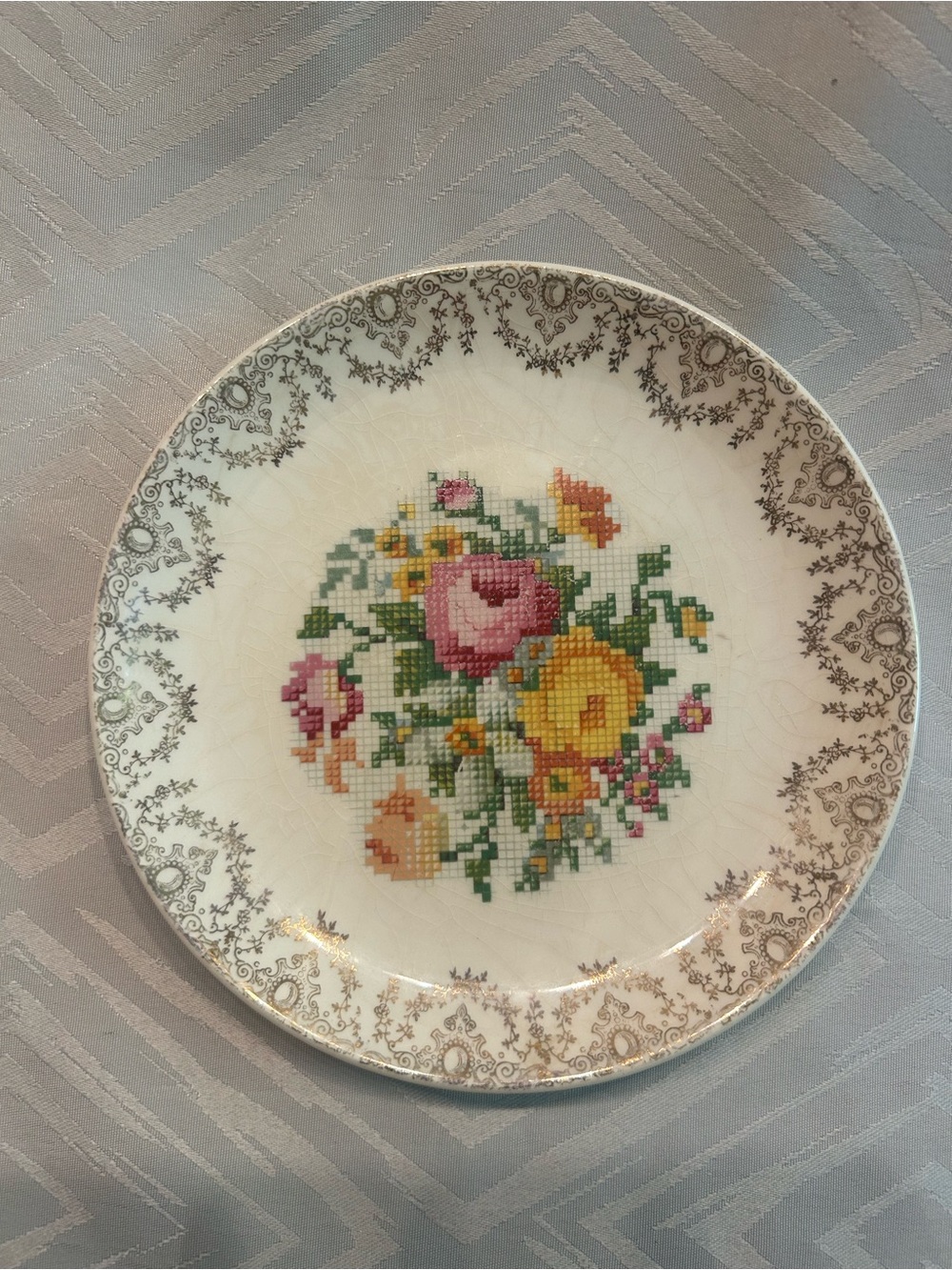 Unique Vintage Plate by Crown Potteries